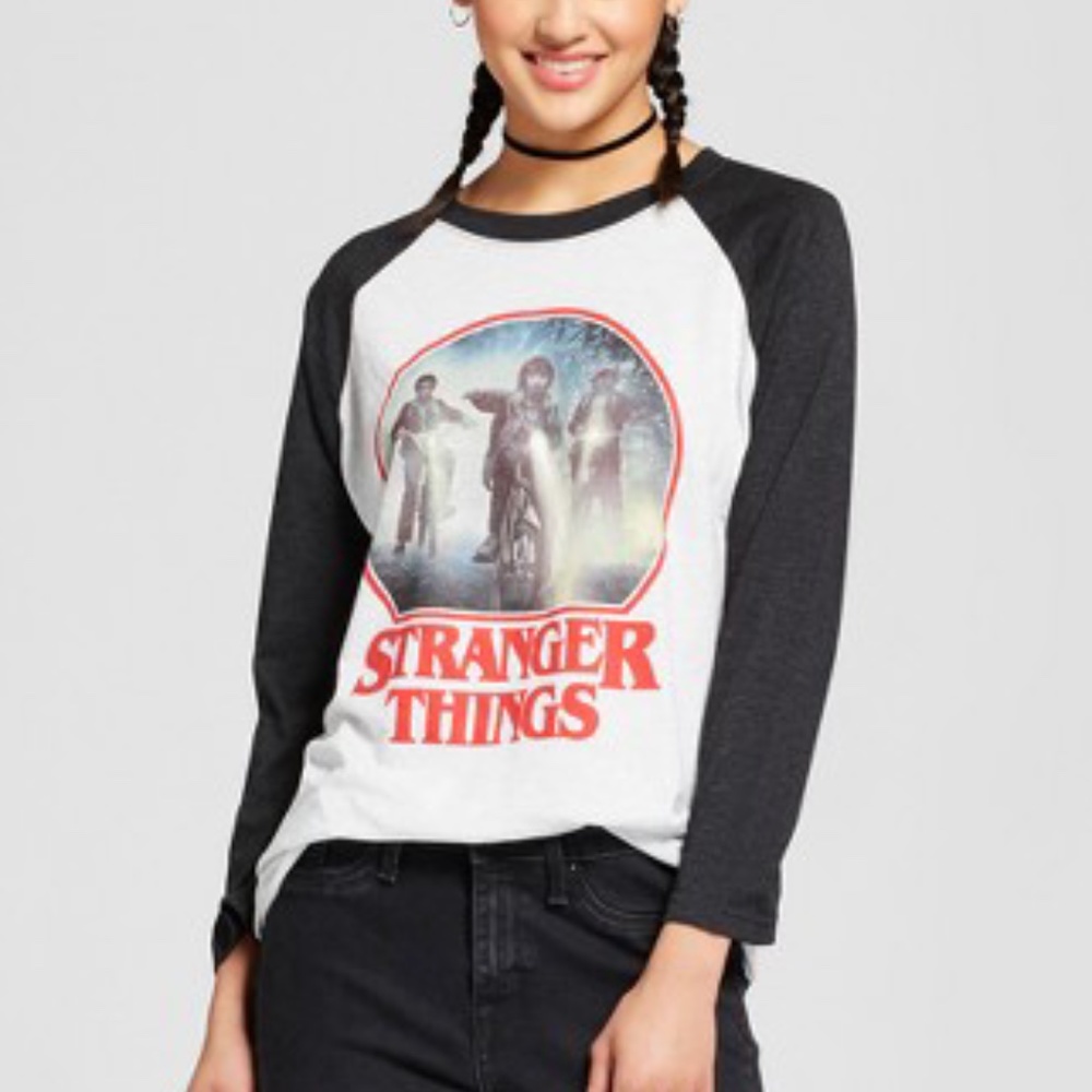 Stranger Things Night Ride Graphic Raglan Tee - Picture 1 of 5